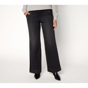 SUNNYLiFE Women's Petite Pants 16P TripleLuxe Front Seam Full Leg Black A711711